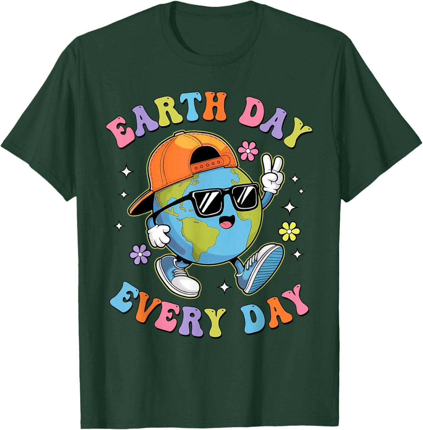 Earth Day Every Day Funny Earth Day 2025 Kids Toddler Boys T-Shirt - T-Shirt | Forest