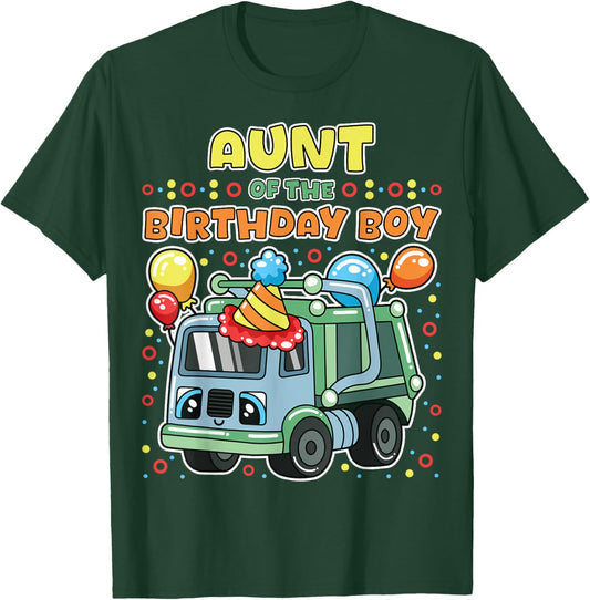 Aunt of the Birthday Boy Recycling Trash Eco Family Party T-Shirt - T-Shirt | Forest