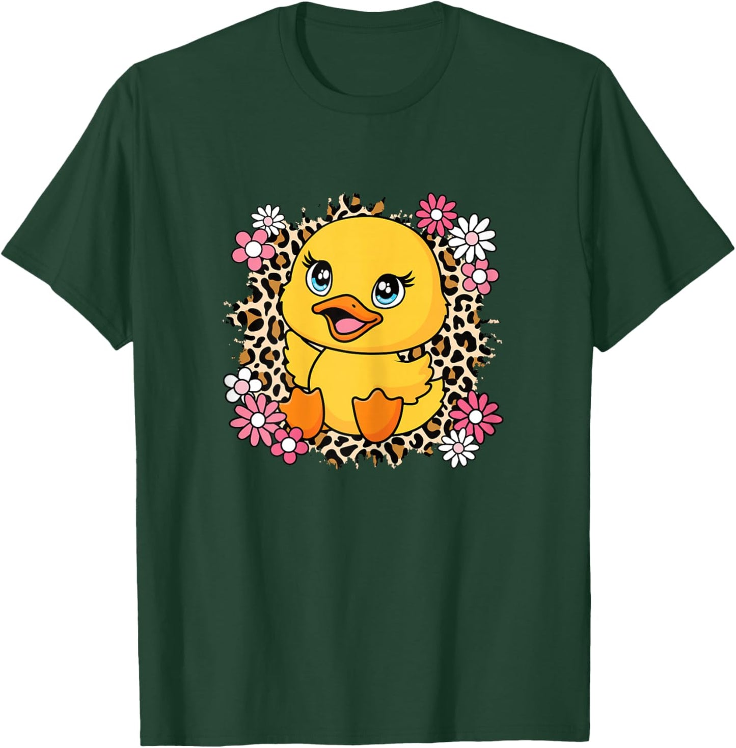 Cute Duck Flowers Duck Lover Women Girls Kids T-Shirt - T-Shirt | Forest