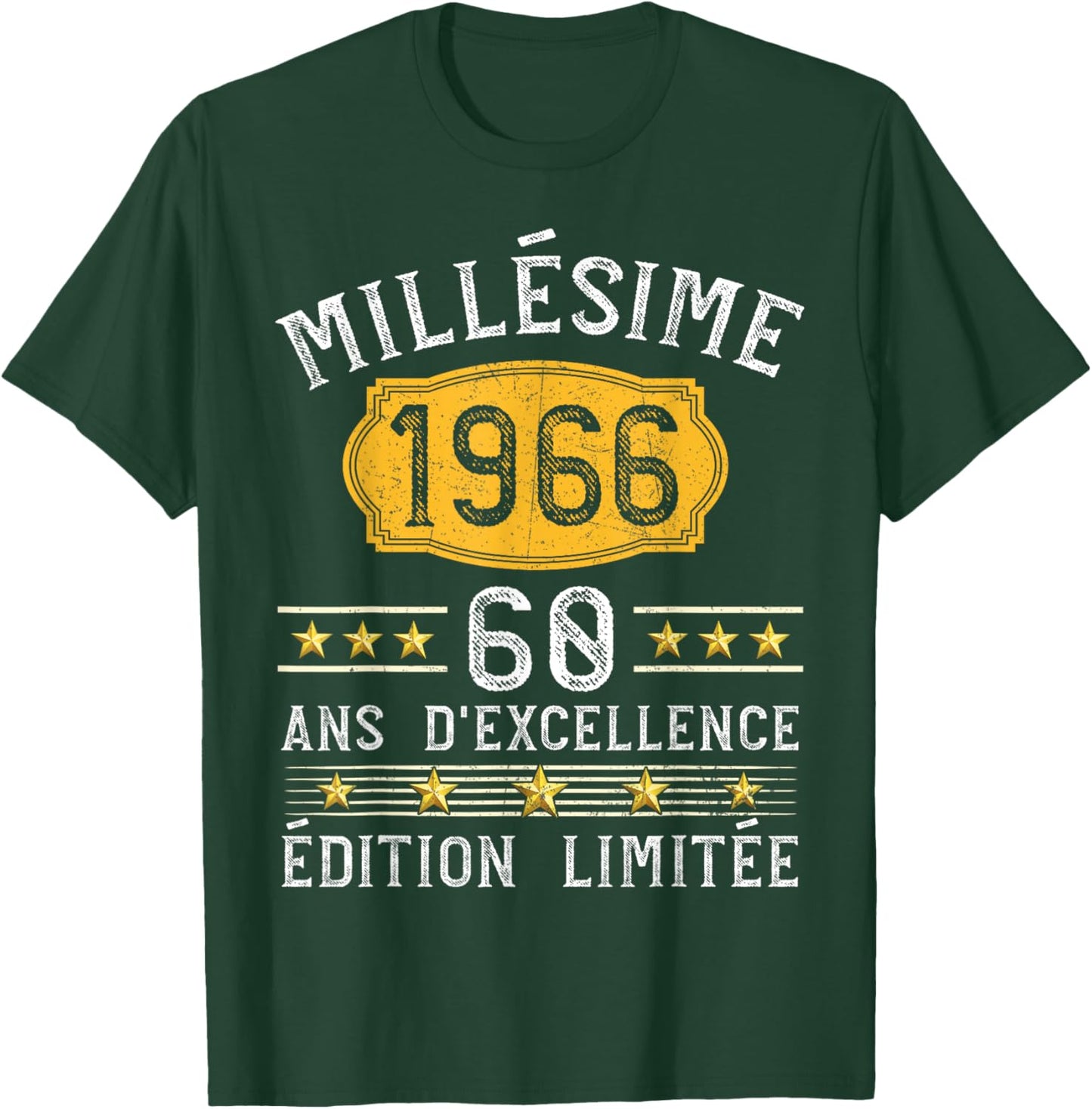 Vintage 1966 Gift 60 Years Man Birthday Humour T-Shirt - T-Shirt | Forest