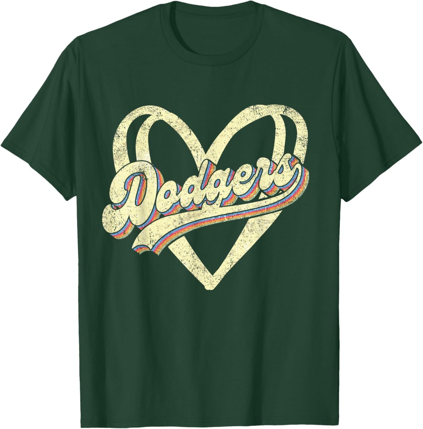 Dodgers Name Retro Vintage First Name Dodgers Lover Usa Flag T-Shirt - T-Shirt | Forest