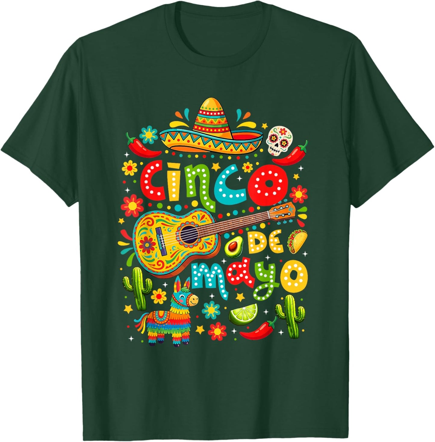 Happy Cinco de Mayo Fiesta Mexican Party Men Women Kids T-Shirt - T-Shirt | Forest