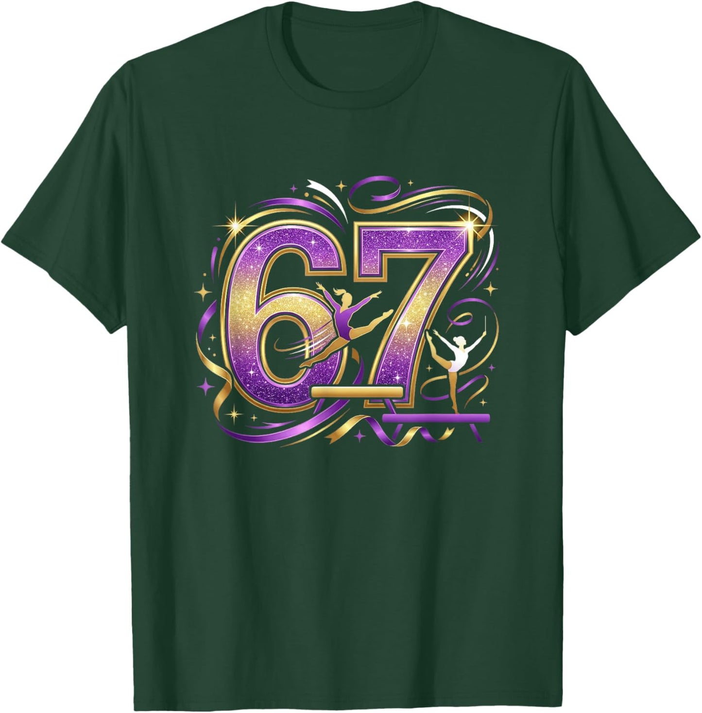 67 Meme Funny Six Seven Gymnastics Lovers Girls T-Shirt - T-Shirt | Forest