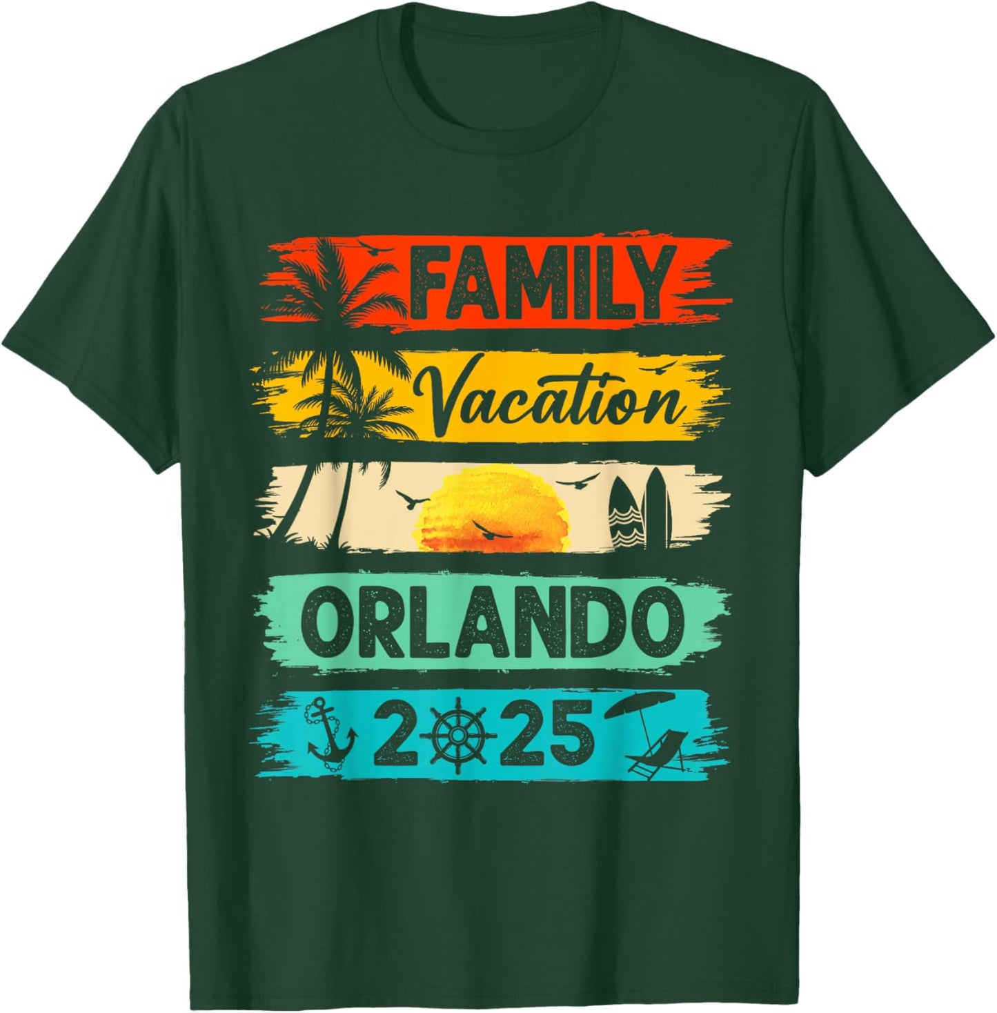 Retro Orlando Family Vacation 2025 Matching Family Trip T-Shirt - T-Shirt | Forest