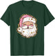 Pink Preppy Santa Christmas Pajama Graphic T-Shirt - T-Shirt | Forest