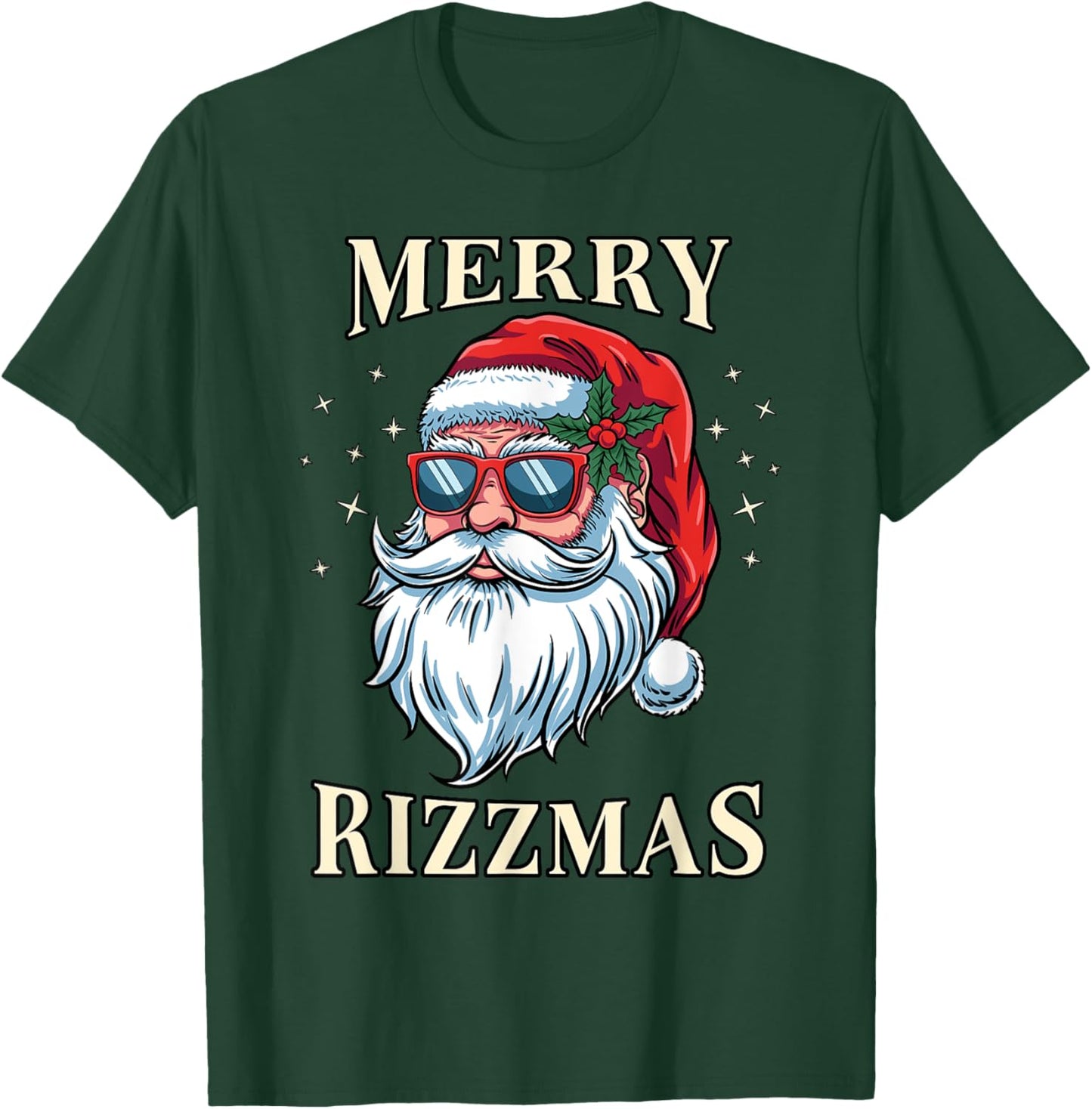 Merry Rizzmas Christmas Santa Claus Rizz Xmas Costume Funny T-Shirt - T-Shirt | Forest