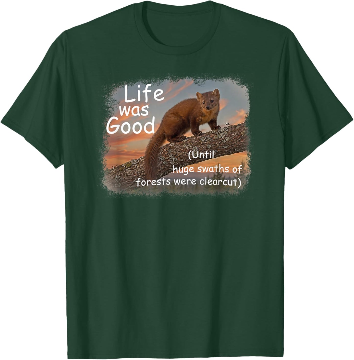 Life was Good (LWG) Series. Pine (American) Marten. T-Shirt - T-Shirt | Forest