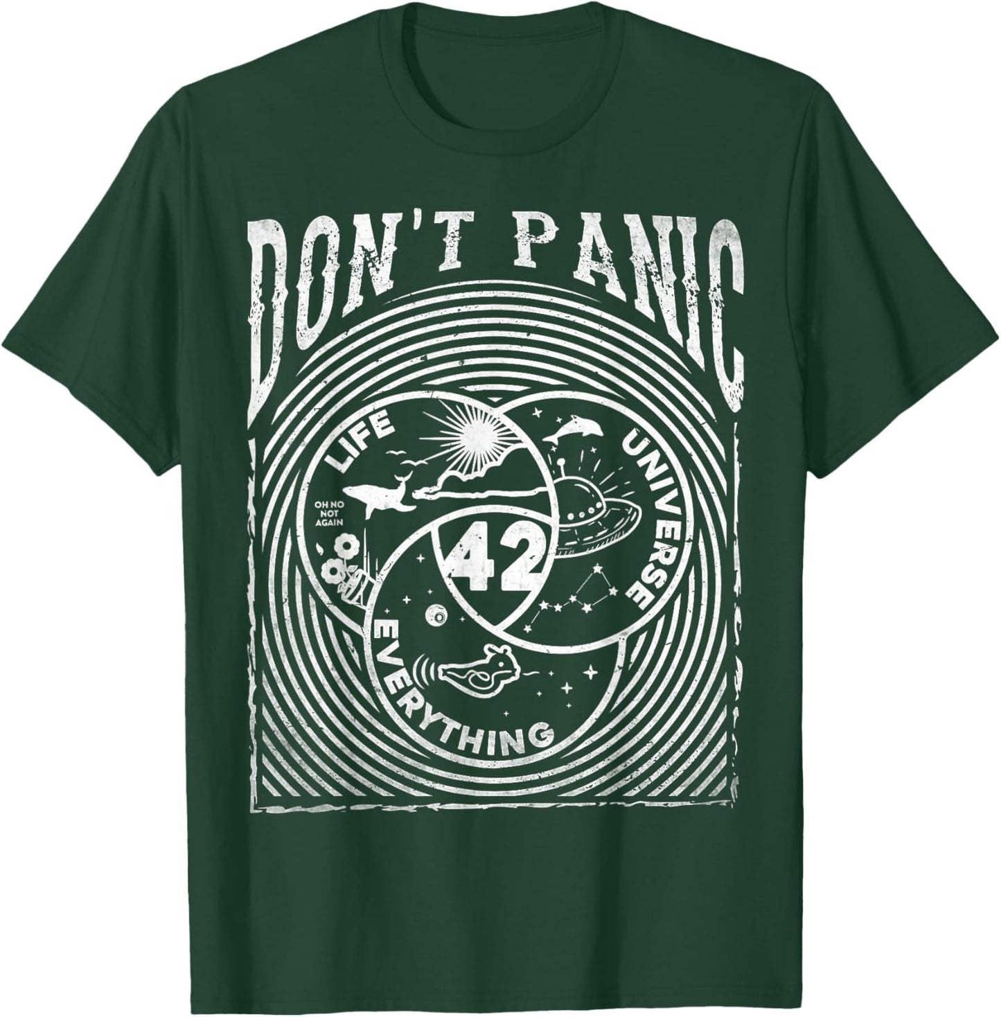 Venn Diagram Life The Universe And Everything Don't Panic 42 T-Shirt - T-Shirt | Forest