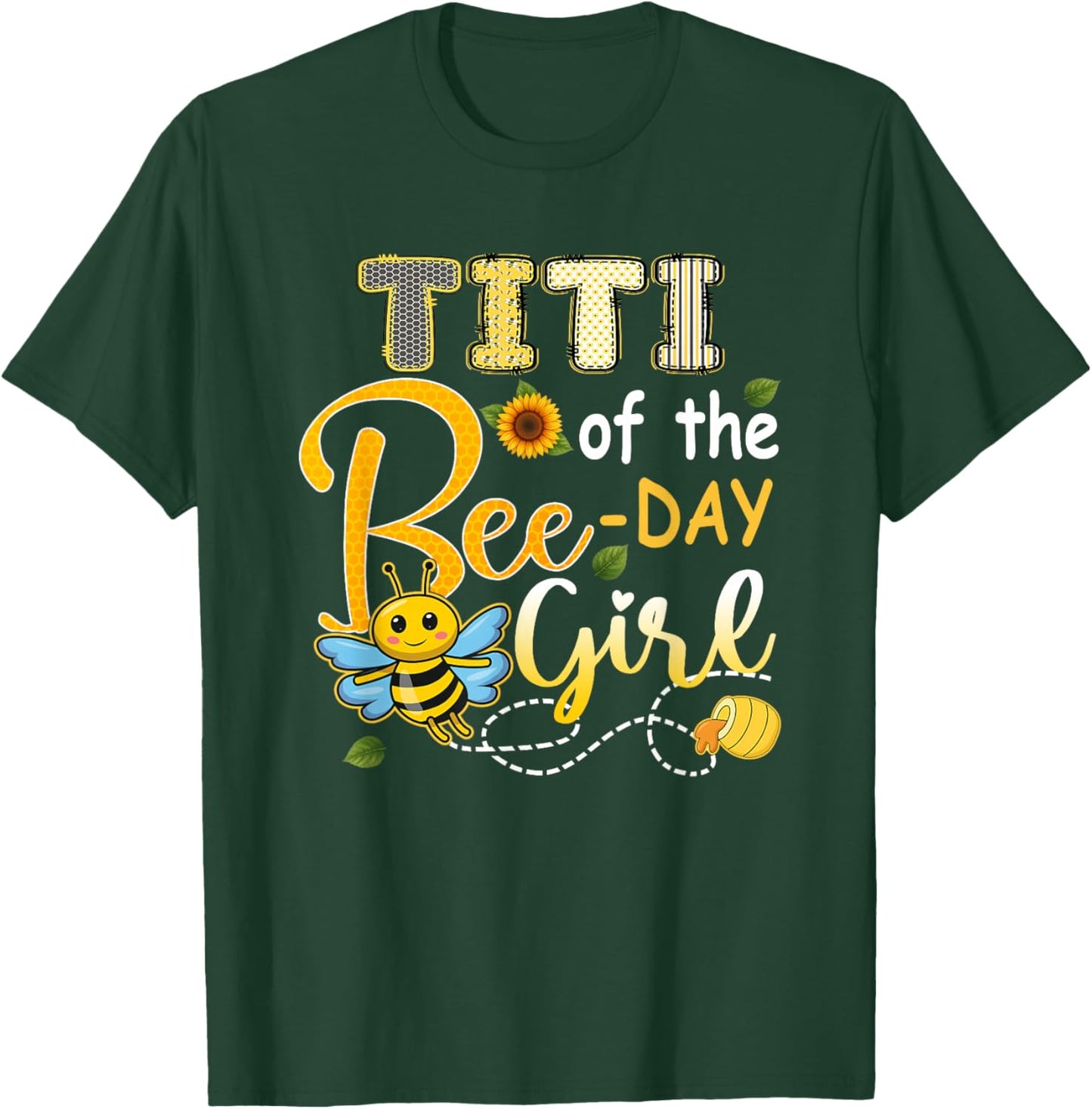 Titi of The Bee-Day Girl Funny Bee Birthday Party T-Shirt - T-Shirt | Forest