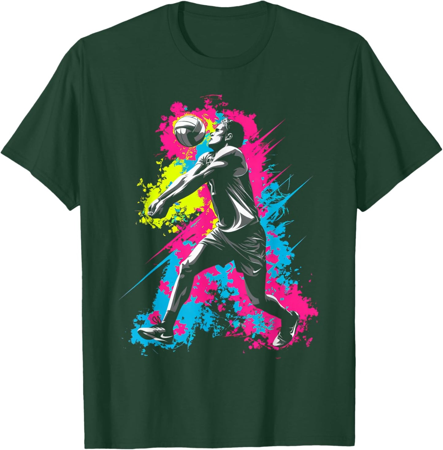 Colorful Volleyball Player Women Kids Volleyball T-Shirt - T-Shirt | Forest