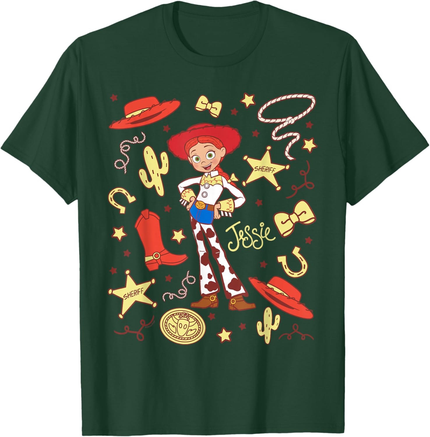 Disney and Pixar's Toy Story Jessie Cowgirl Western Collage T-Shirt - T-Shirt | Forest