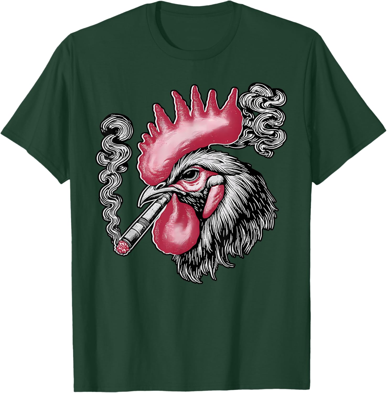 Funny Rooster Smoking Weed Marijuana Cannabis 420 Stoner T-Shirt - T-Shirt | Forest