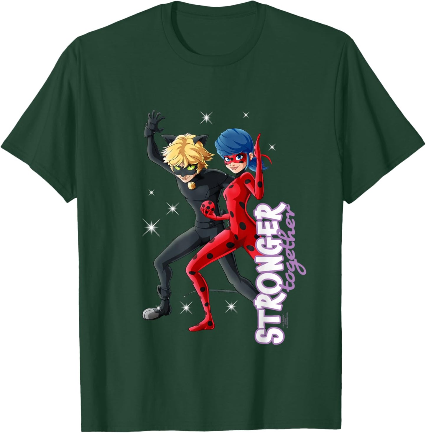 Ladybug Cat Noir Charakter Stronger Together T-Shirt - T-Shirt | Forest
