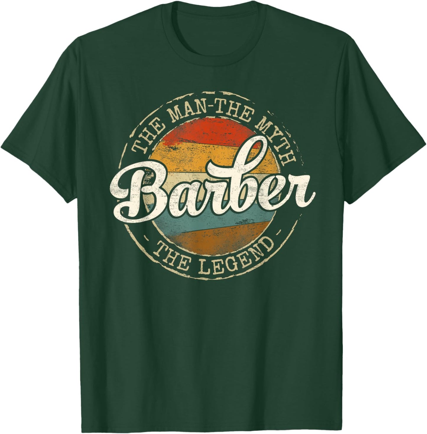 Barber The Man The Myth The Legend Vintage Stamp Barbering T-Shirt - T-Shirt | Forest