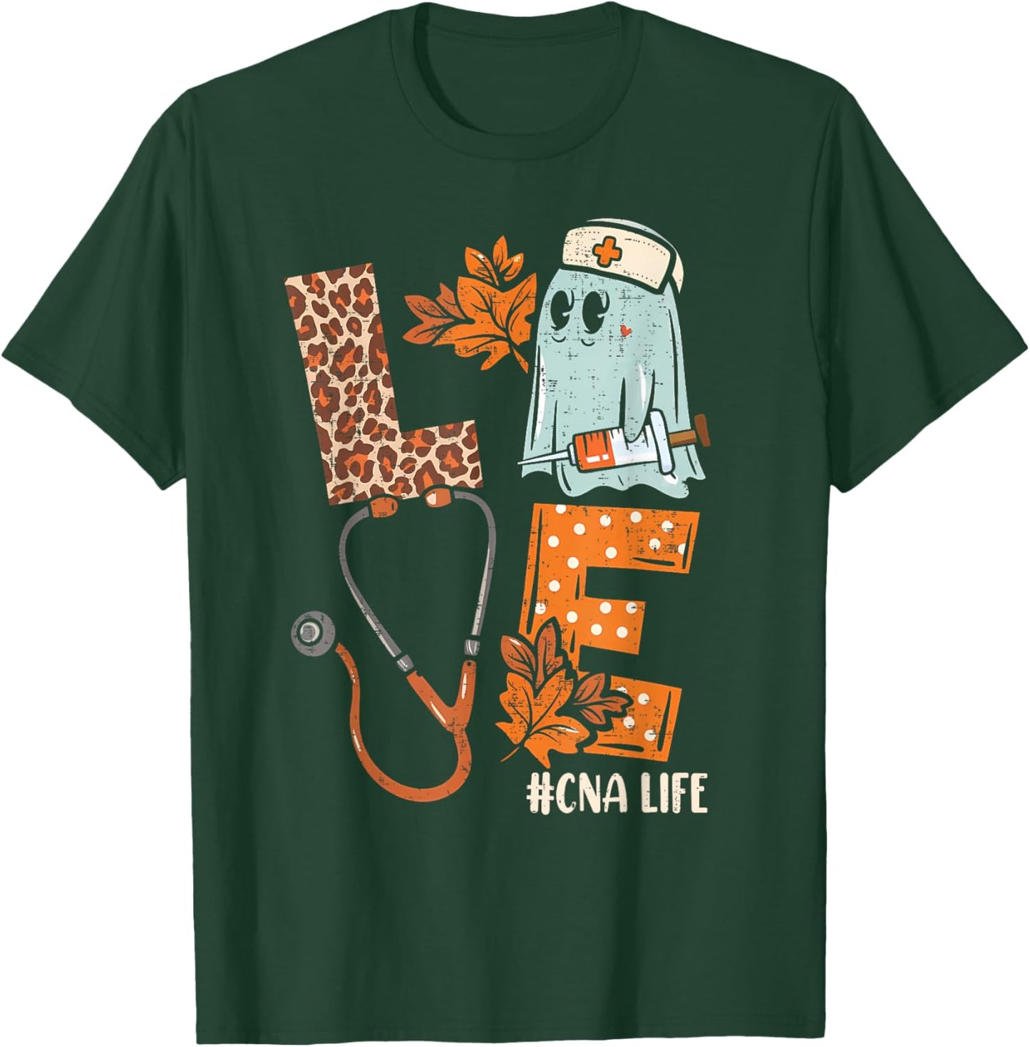 Halloween nurse assistant shirts LOVE CNA life Stethoscope T-Shirt - T-Shirt | Forest