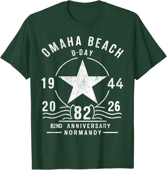D-Day 2026 82nd Anniversary Normandy D-Day Omaha Beach 1944 T-Shirt - T-Shirt | Forest