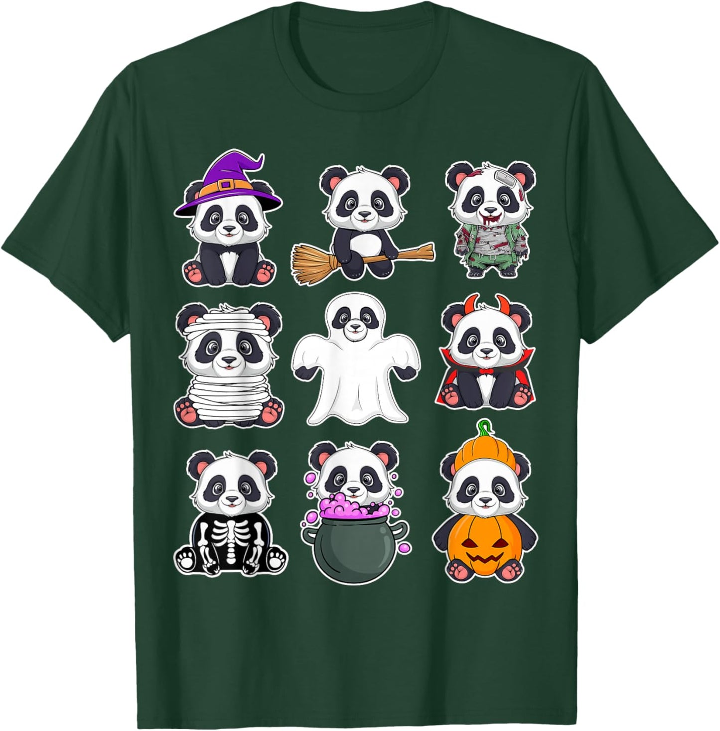Panda Halloween Costume Spooky Ghost Horror Panda Halloween T-Shirt - T-Shirt | Forest