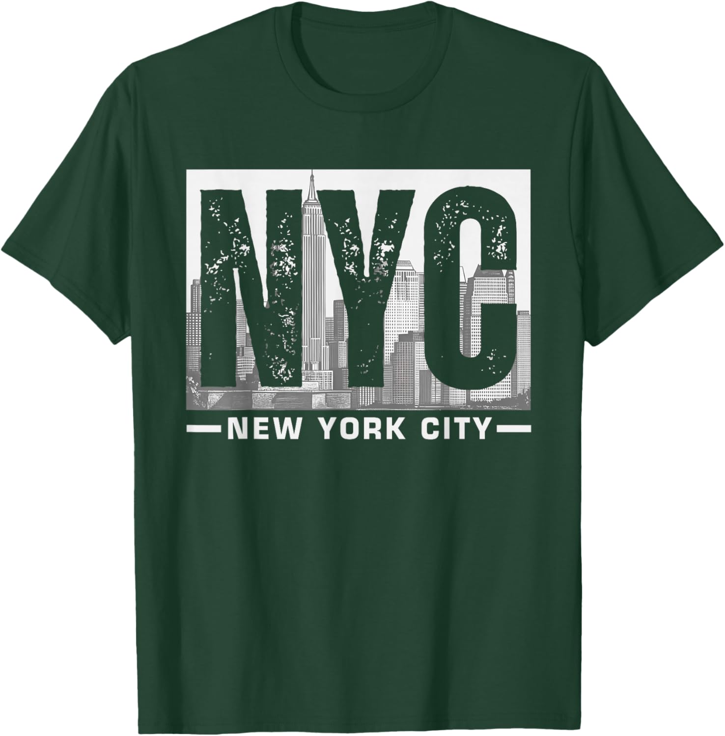 Vintage NYC New York City NY Skyline Souvenir Men Women Kids T-Shirt - T-Shirt | Forest