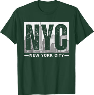 Vintage NYC New York City NY Skyline Souvenir Men Women Kids T-Shirt - T-Shirt | Forest