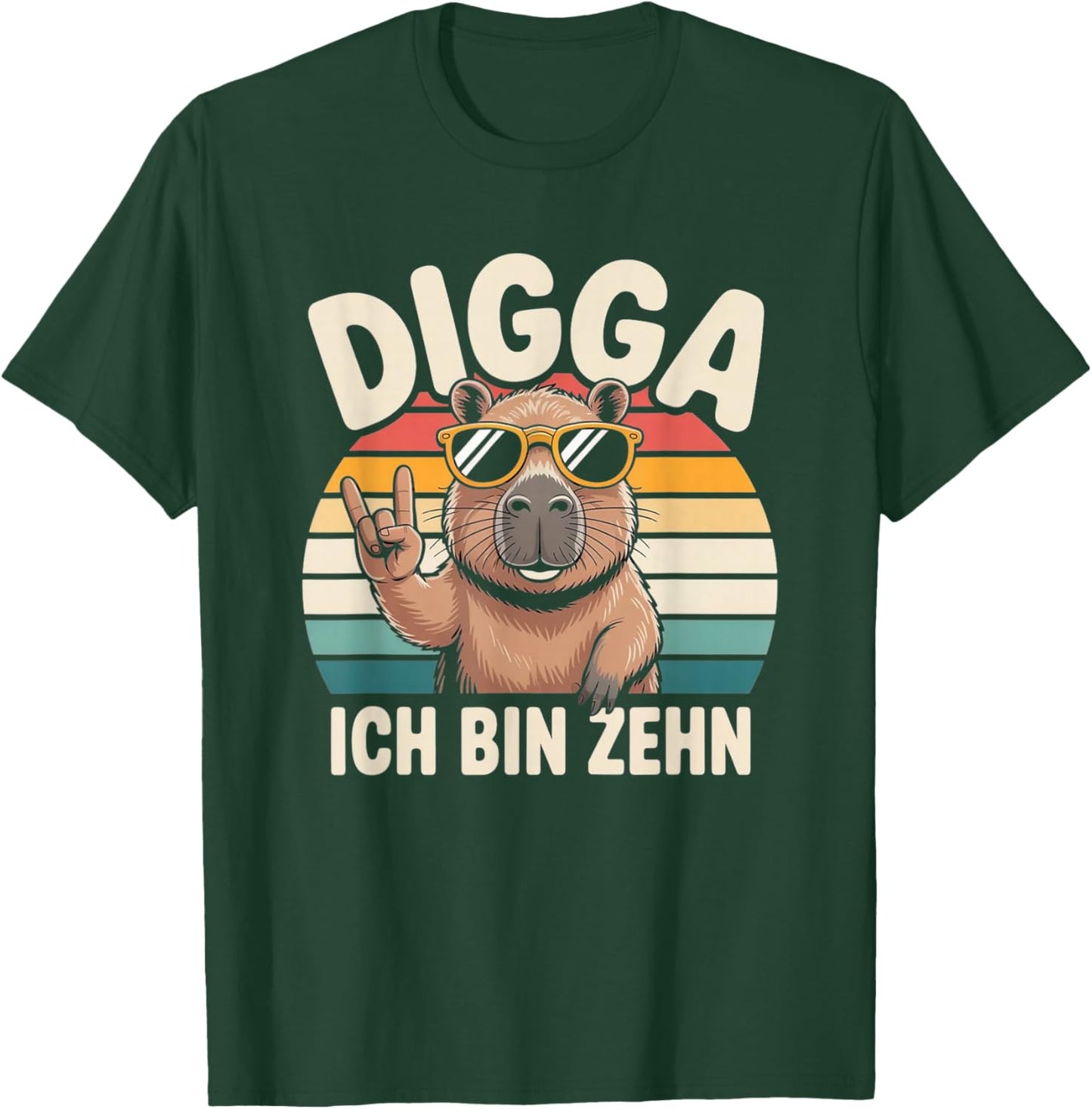 Digga Ich Bin Zehn 10 Geburtstag Junge Capybara T-Shirt - T-Shirt | Forest