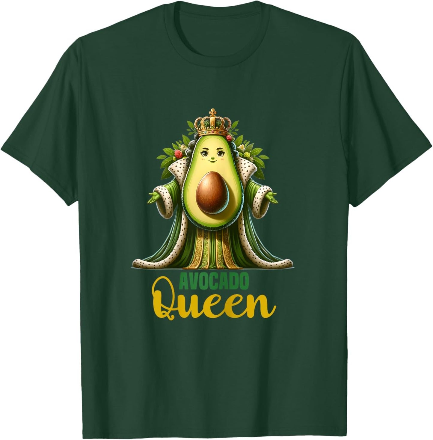 Avocado Queen Funny Vegan For Girls Women Cool Avocados T-Shirt - T-Shirt | Forest