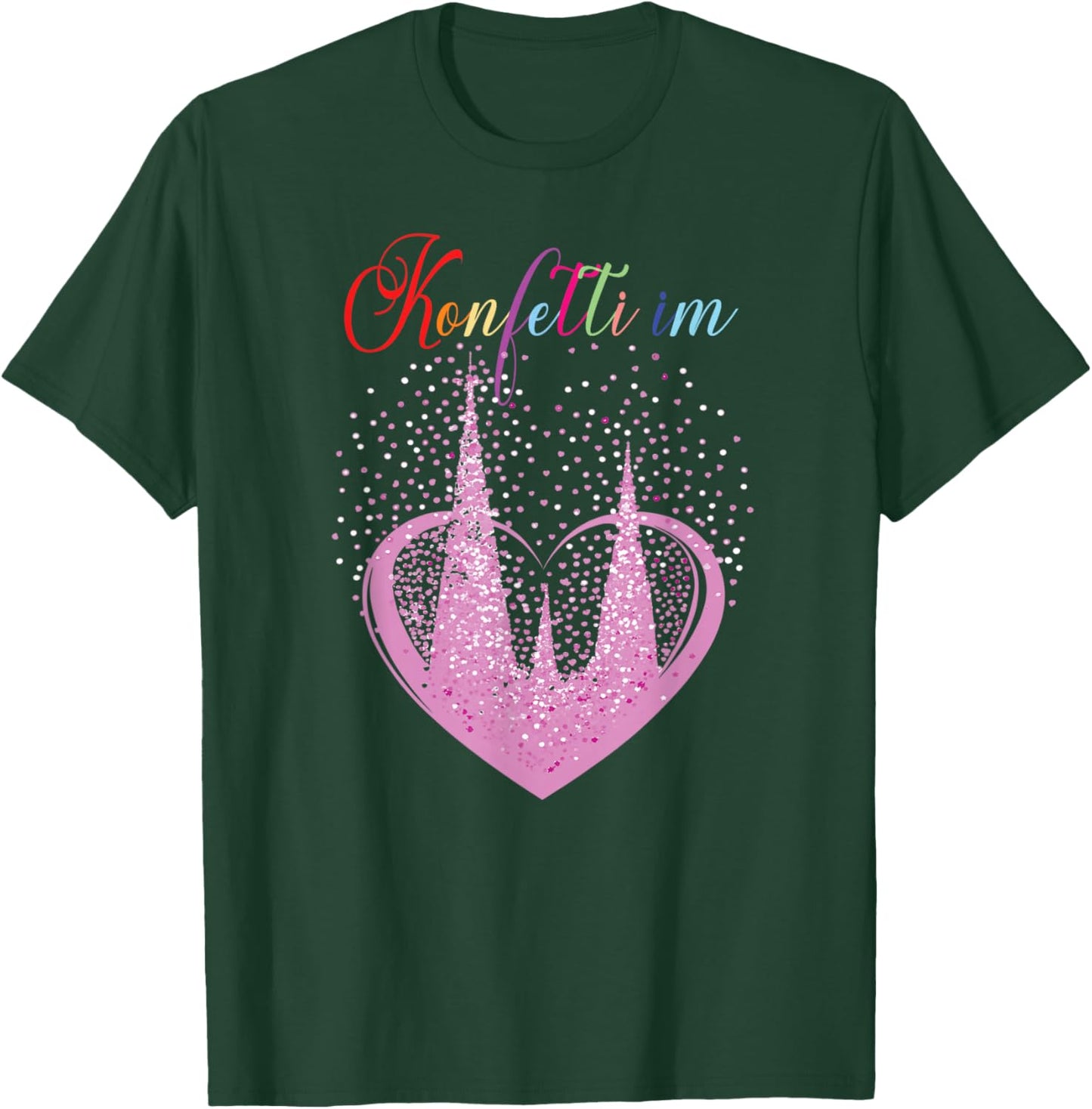 Fancy Dress Costume Confetti in the Heart Cologne Cathedral T-Shirt - T-Shirt | Forest