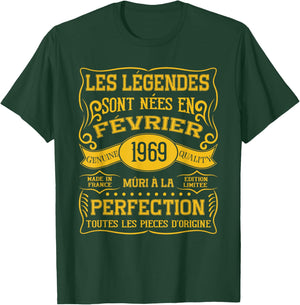 Les Légendes sont Neés en Février 1969 57e Anniversaire T-Shirt - T-Shirt | Forest