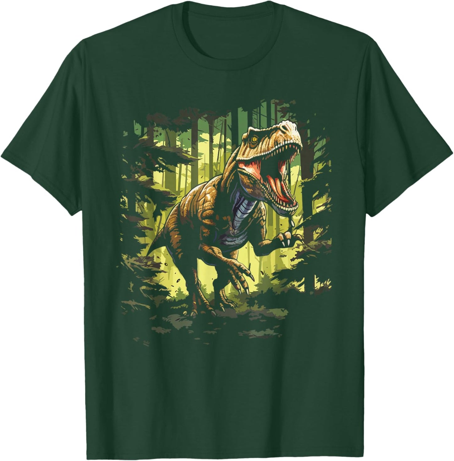 T-Rex For Kids Realistic Tyrannosaurus Rex Dinosaur T-Shirt - T-Shirt | Forest