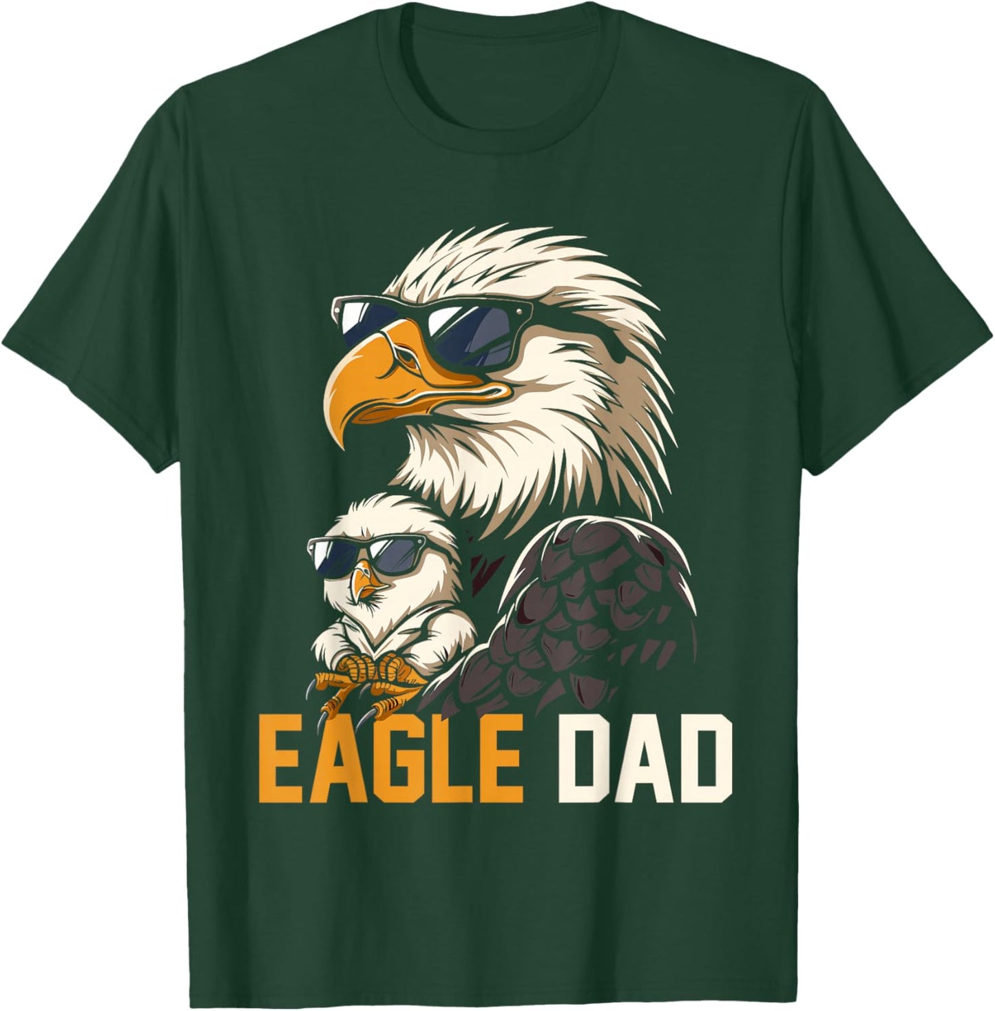 Eagle Dad and Baby Funny Fathers Day Daddy Eagles Lovers T-Shirt - T-Shirt | Forest