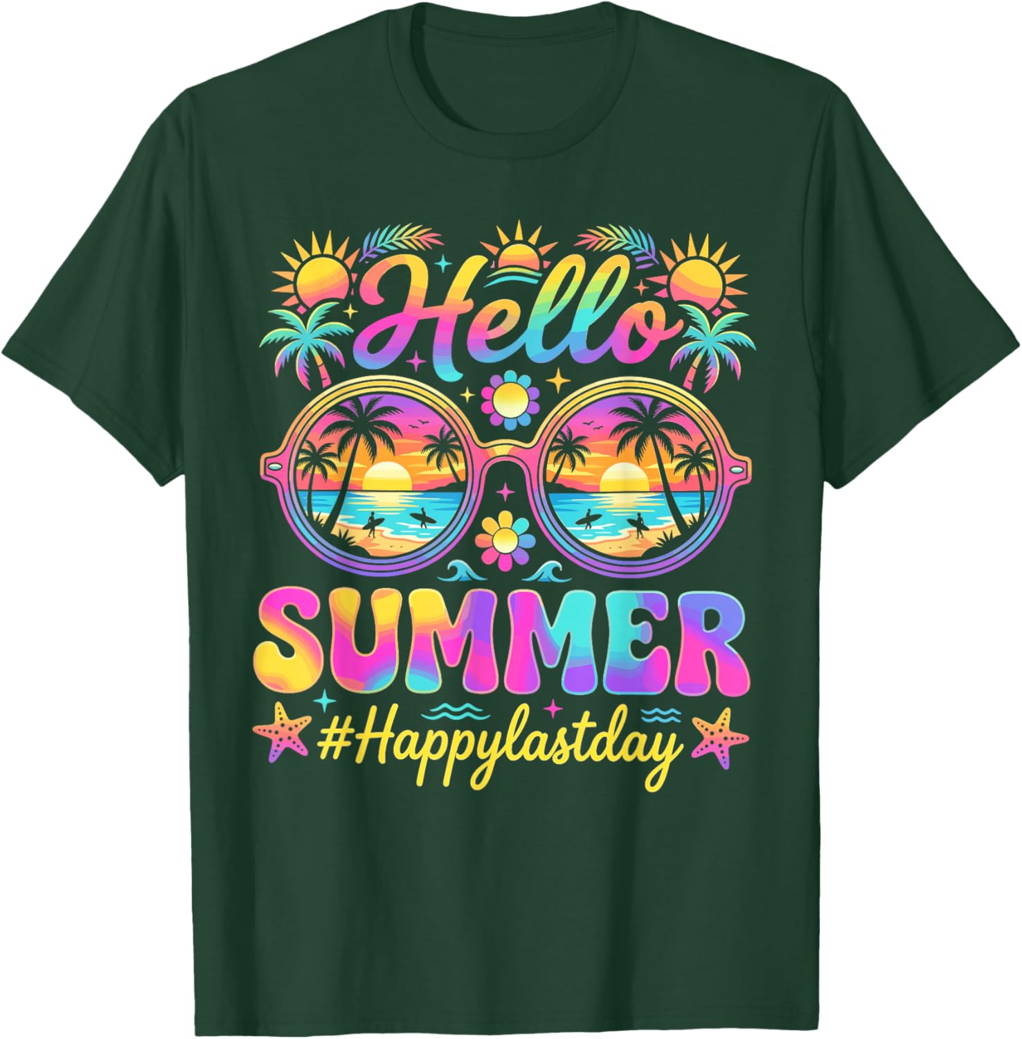 Hello Summer Last Day of School Teacher Kids T-Shirt - T-Shirt | Forest