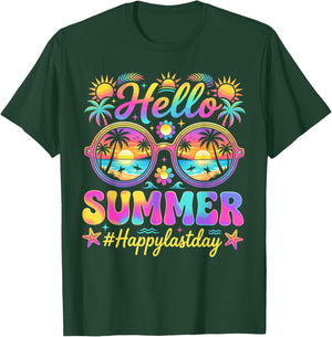 Hello Summer Last Day of School Teacher Kids T-Shirt - T-Shirt | Forest