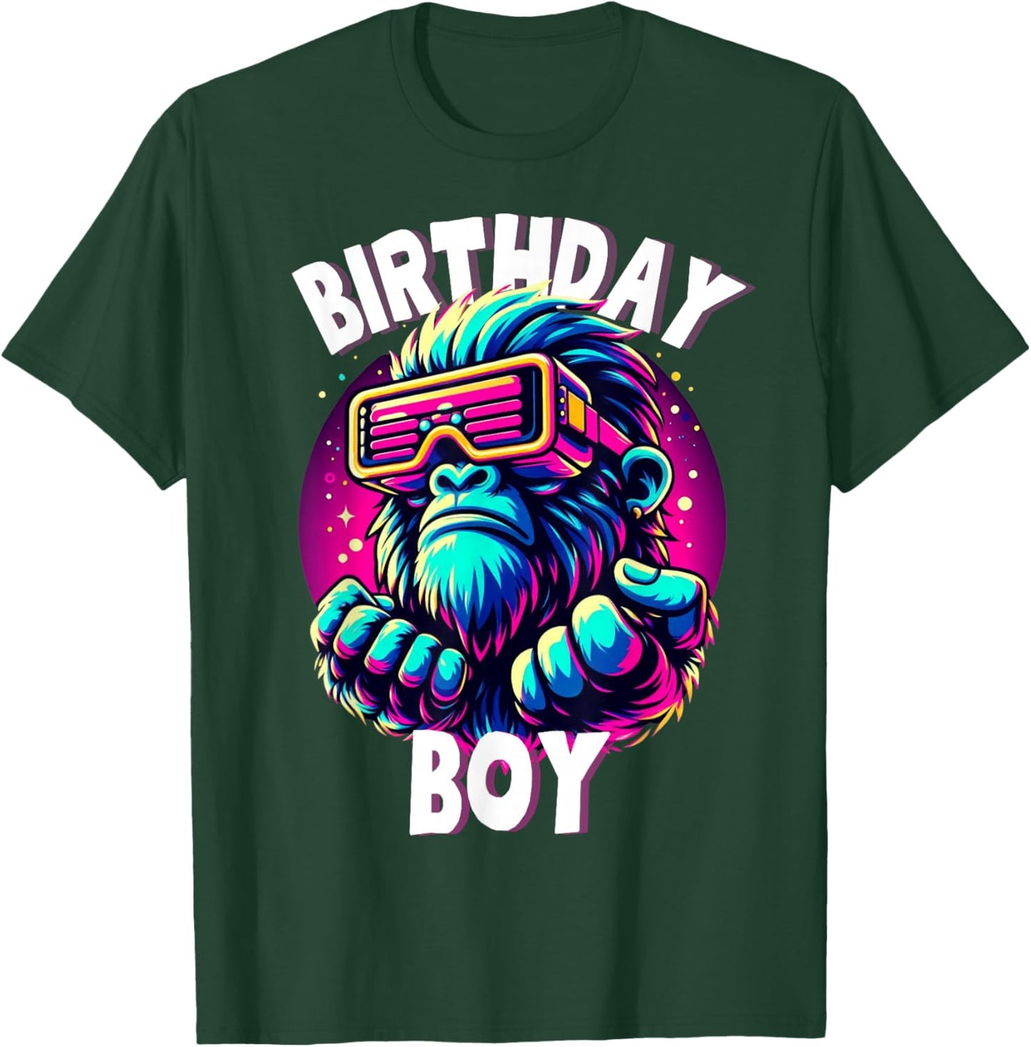 Gorilla Birthday Funny Gorilla Boys Adult Girl Family Party T-Shirt - T-Shirt | Forest