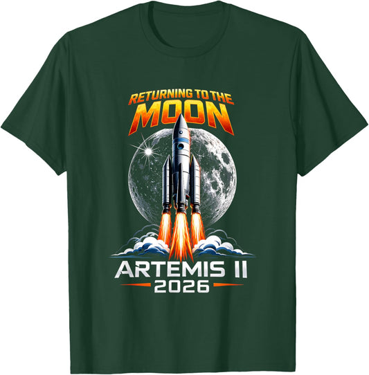 Artemis II Back to the Moon 2026 Gift Women Kids T-Shirt - T-Shirt | Forest