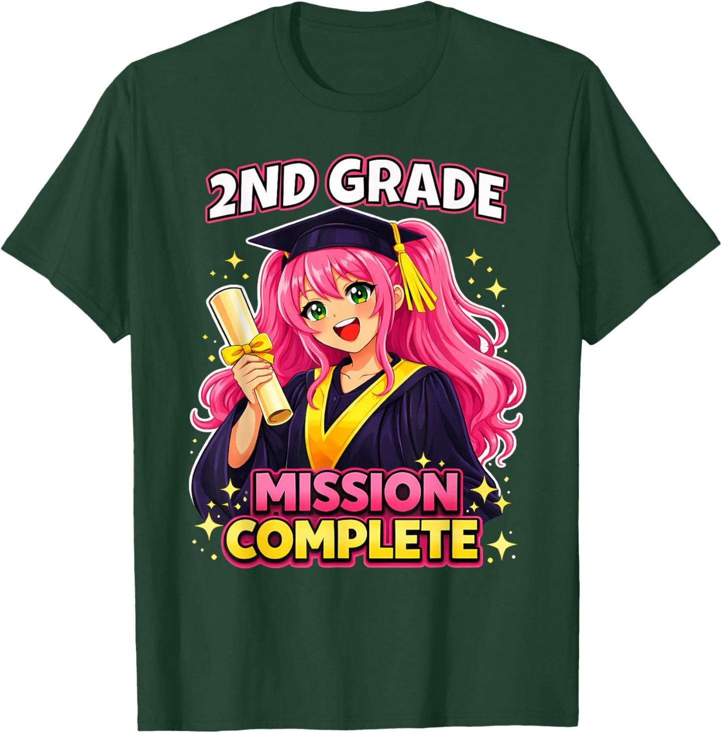 2nd Grade Graduation Mission Complete Class of 2026 Girl T-Shirt - T-Shirt | Forest