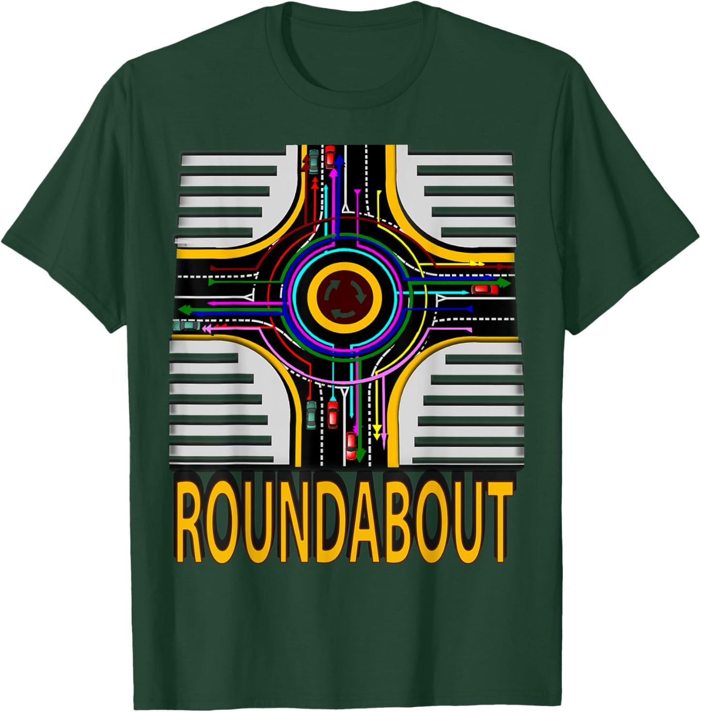 Roundabout traffic direction T-Shirt - T-Shirt | Forest