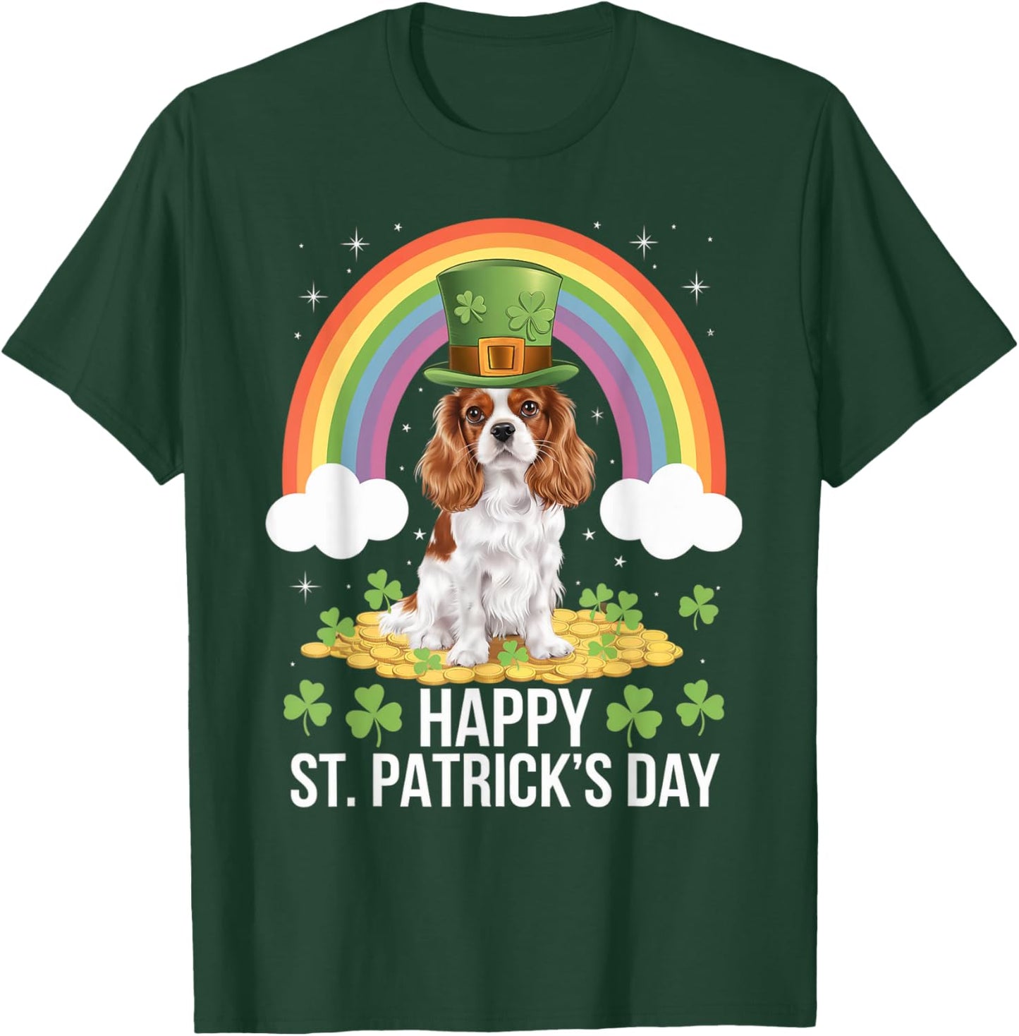 Cavalier on Cavalier King Charles Spaniel St Patricks Day T-Shirt - T-Shirt | Forest