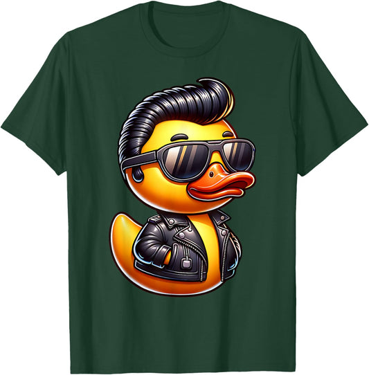 50s Sock Hop Rubber Ducky Greaser Boys Kids Rockabilly Ducky T-Shirt - T-Shirt | Forest