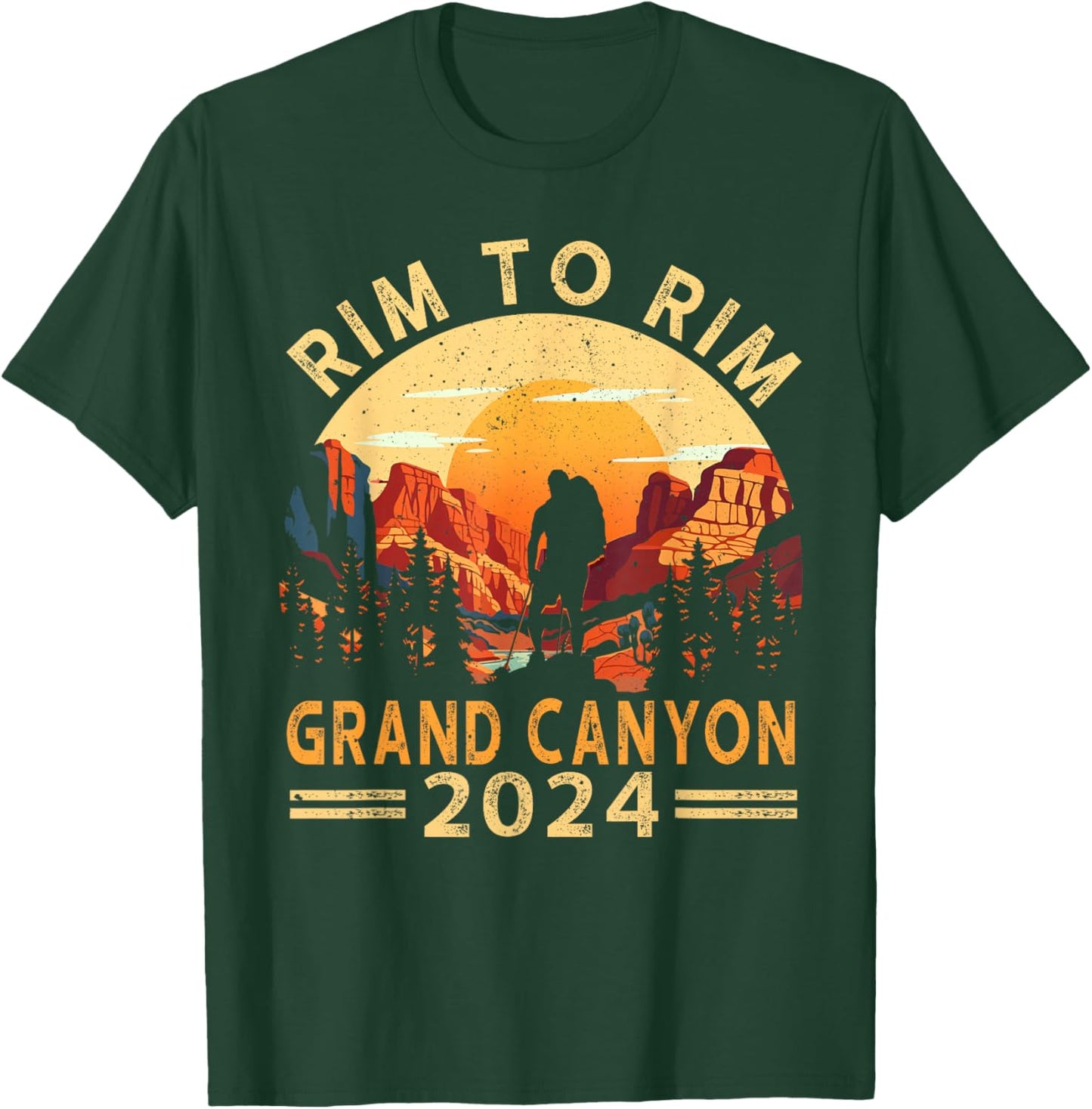 South Rim To North Rim Grand Canyon 2024 Hiking T-Shirt - T-Shirt | Forest
