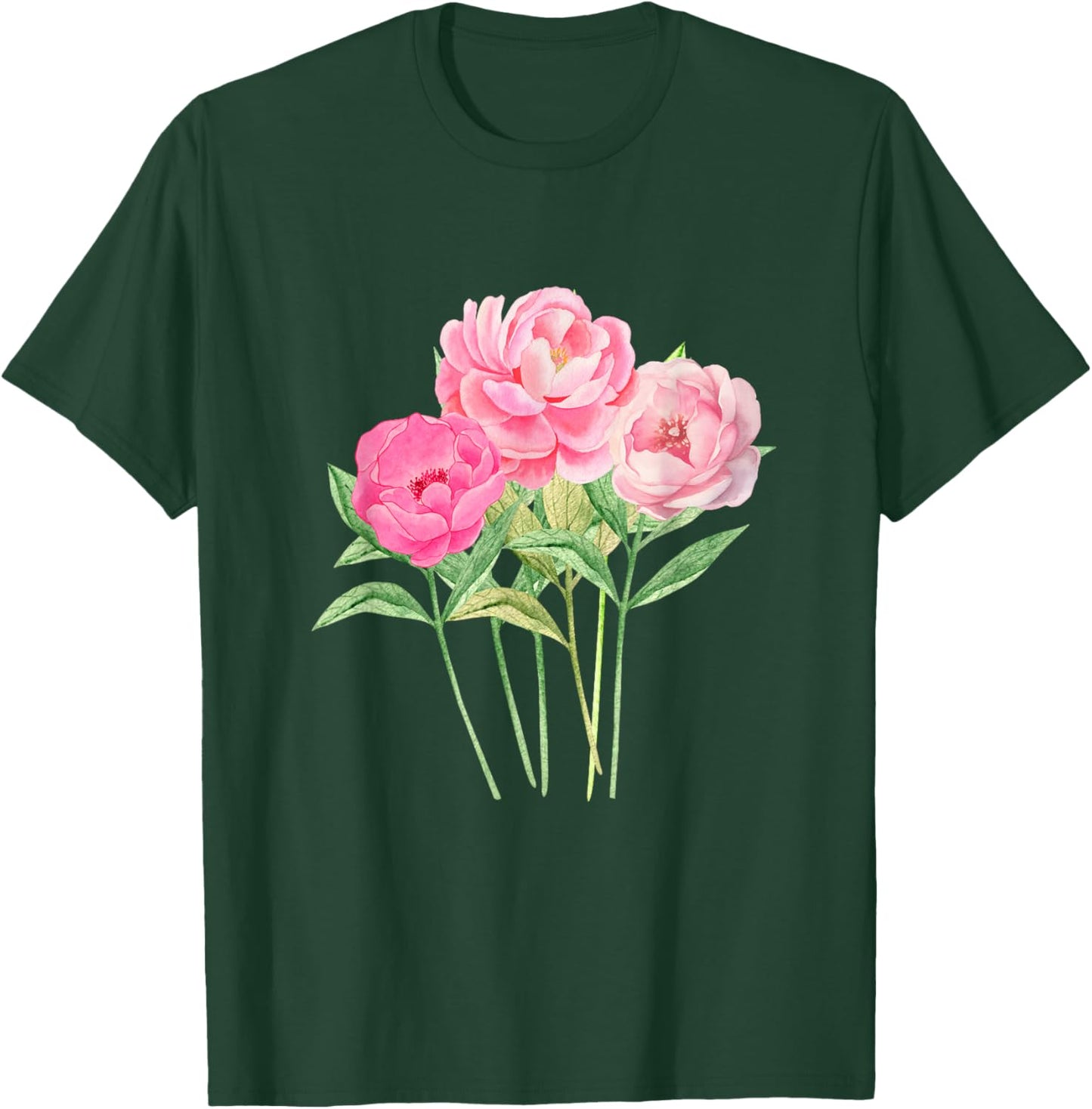 Peony Flower - Bouquet of Peonies Women and Girls T-Shirt - T-Shirt | Forest