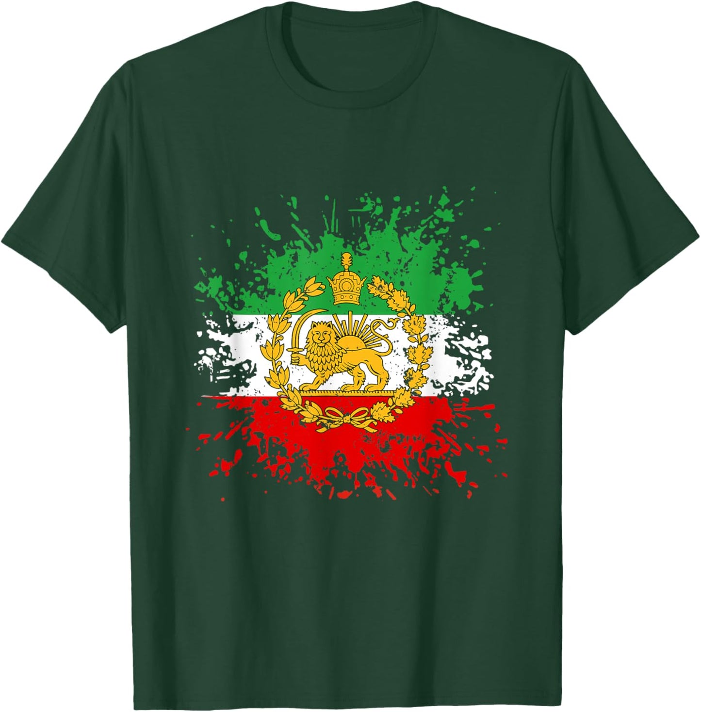 Iran Lion Sun Flag Iran Persian Shir o Khorshid T-Shirt - T-Shirt | Forest