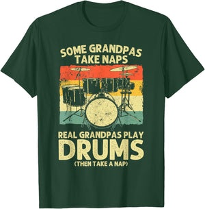 Funny Drummer Art For Grandpa Men Drumline Drumming Drummer T-Shirt - T-Shirt | Forest