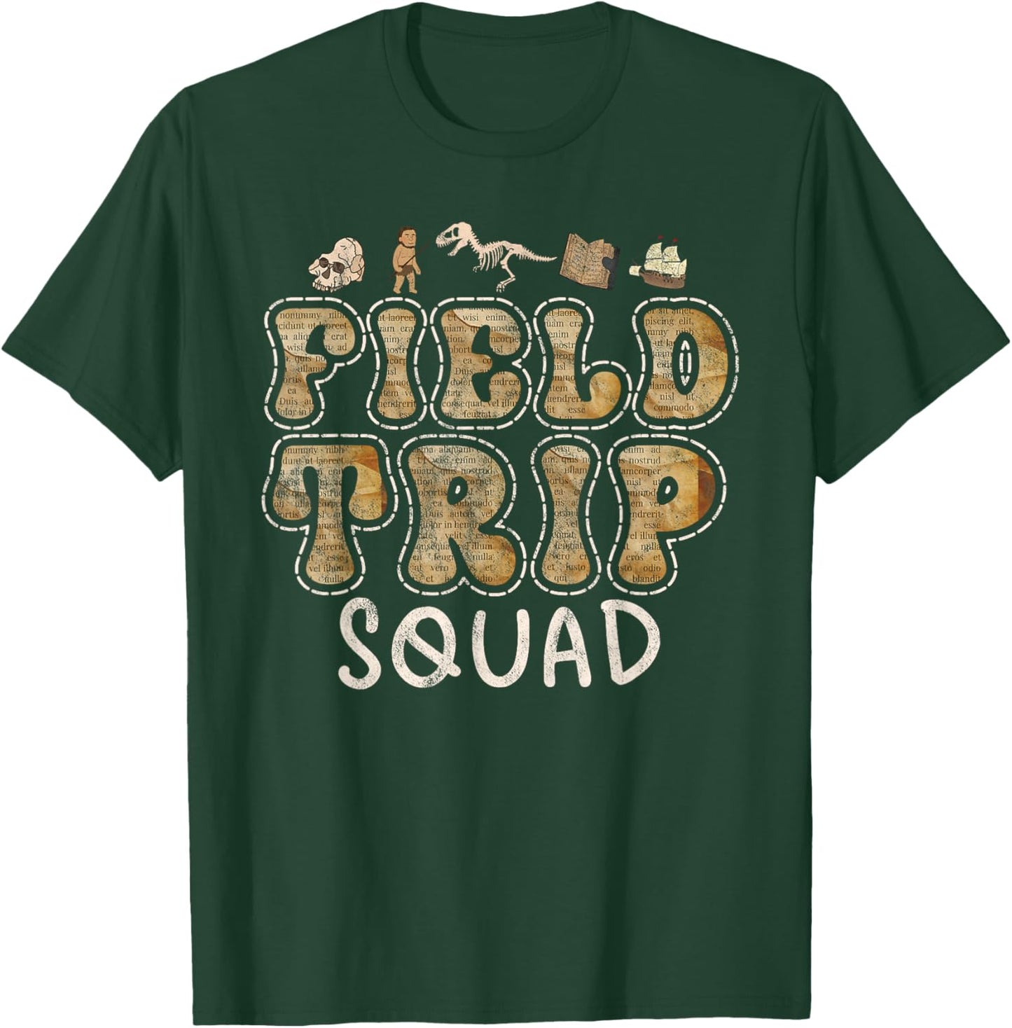 History Museum Field Trip Squad Crew Teacher Student Vintage T-Shirt - T-Shirt | Forest