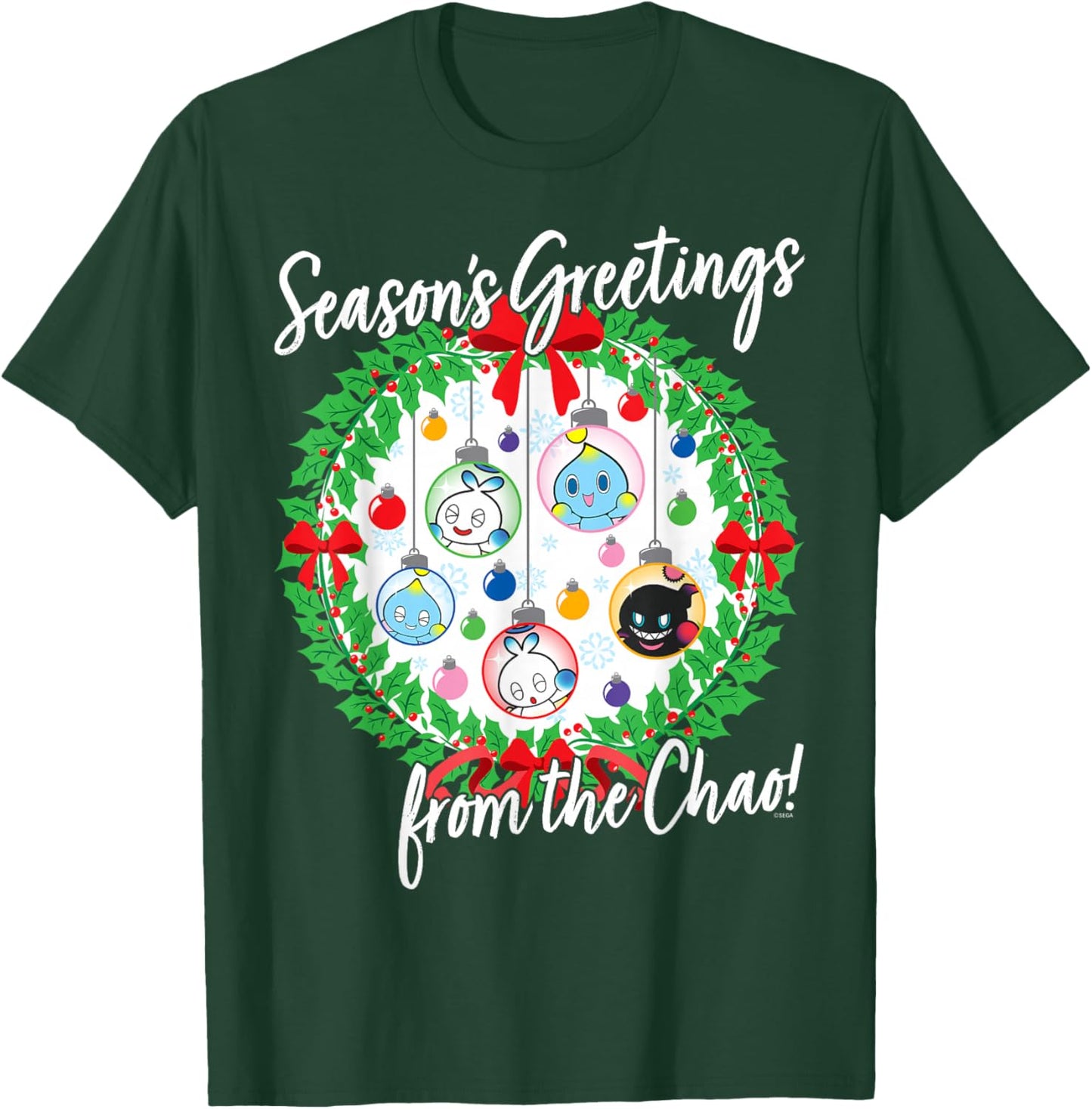 Sonic The Hedgehog - Season's Greetings from The Chao T-Shirt - T-Shirt | Forest