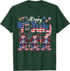 Happy 4th Of July Three Cute Hippos Sunglasses Flag Proud T-Shirt - T-Shirt | Forest