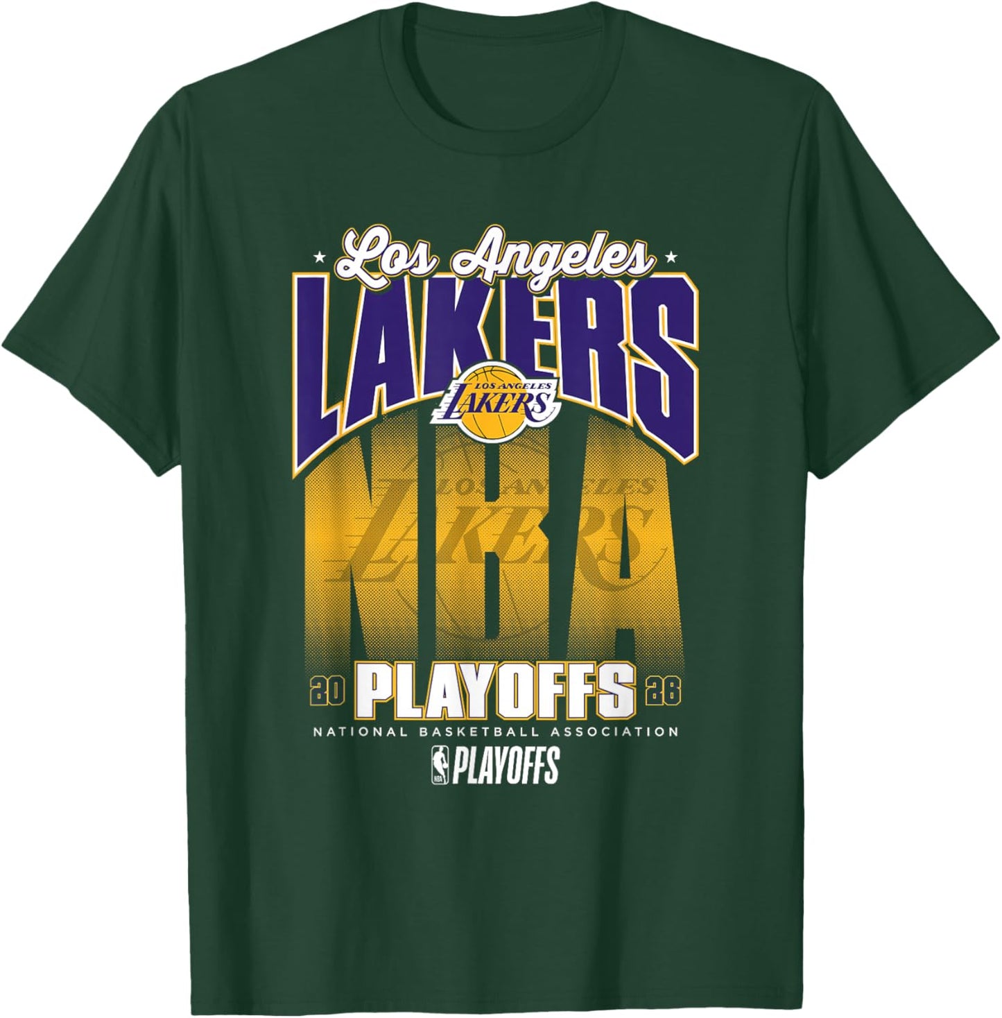 NBA Official 2026 Playoffs Los Angeles Lakers Fade T-Shirt - T-Shirt | Forest