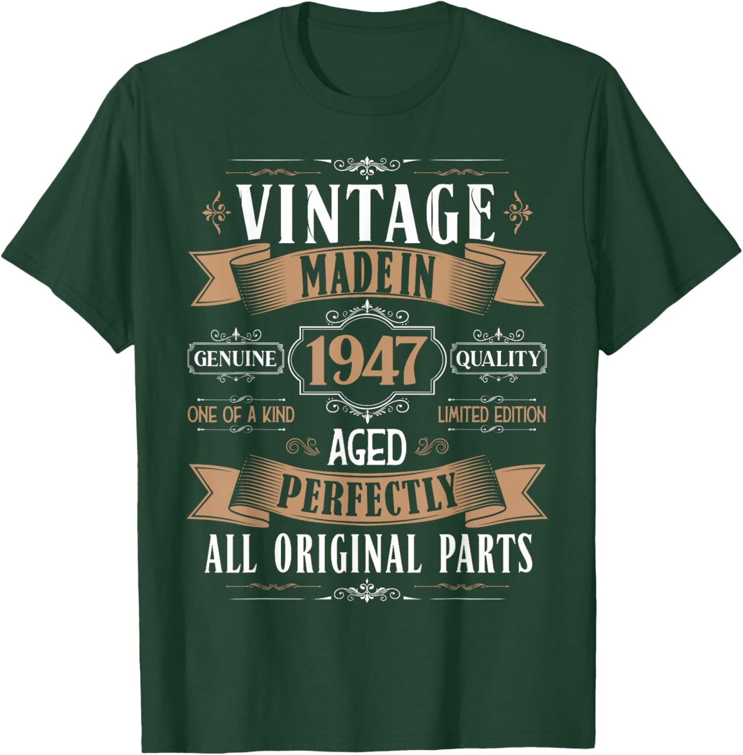 Vintage 78th birthday men Born 1947 78 years old Bday T-Shirt - T-Shirt | Forest