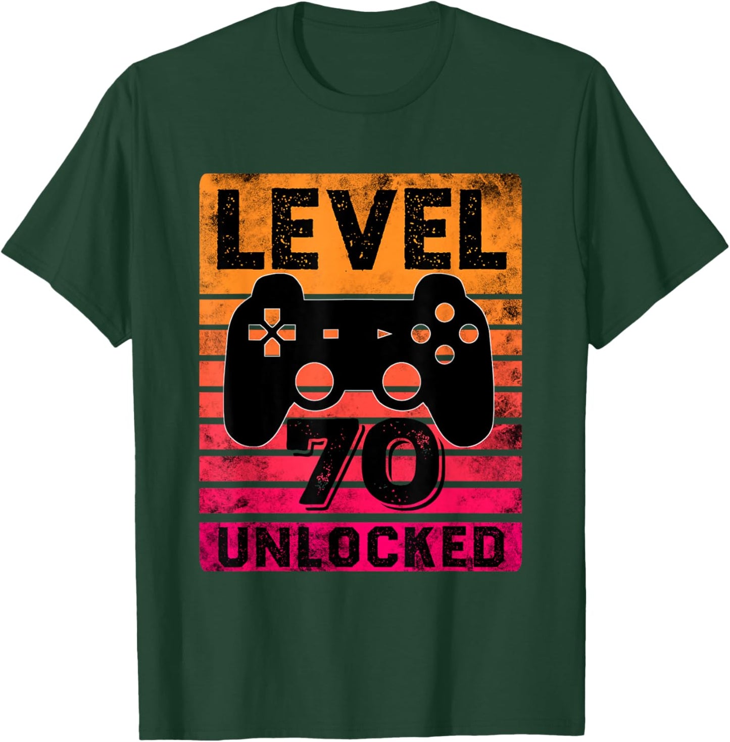 Level 70 Unlocked 70 Year Old Gamer 70th Birthday Gaming T-Shirt - T-Shirt | Forest