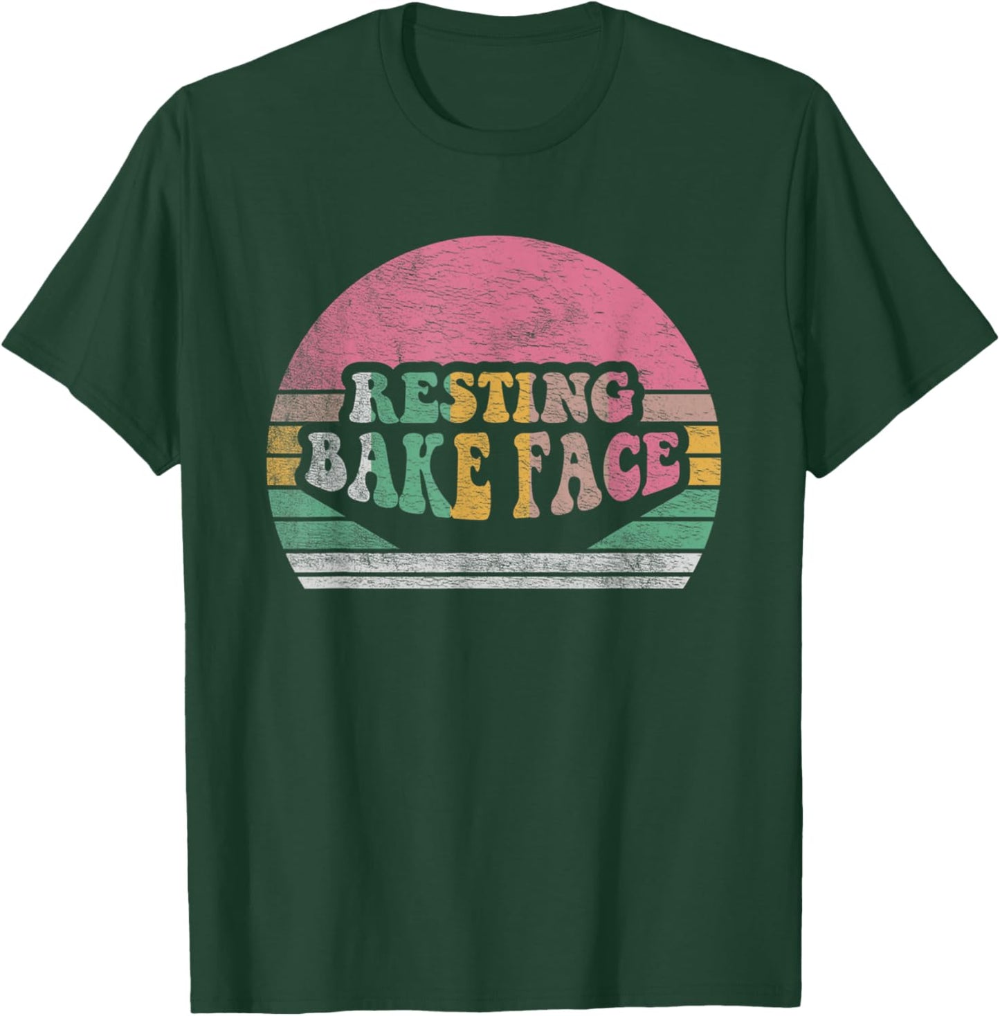 Retro Funny Baking Shirt Gifts Resting Bake Face Funny Baker T-Shirt - T-Shirt | Forest