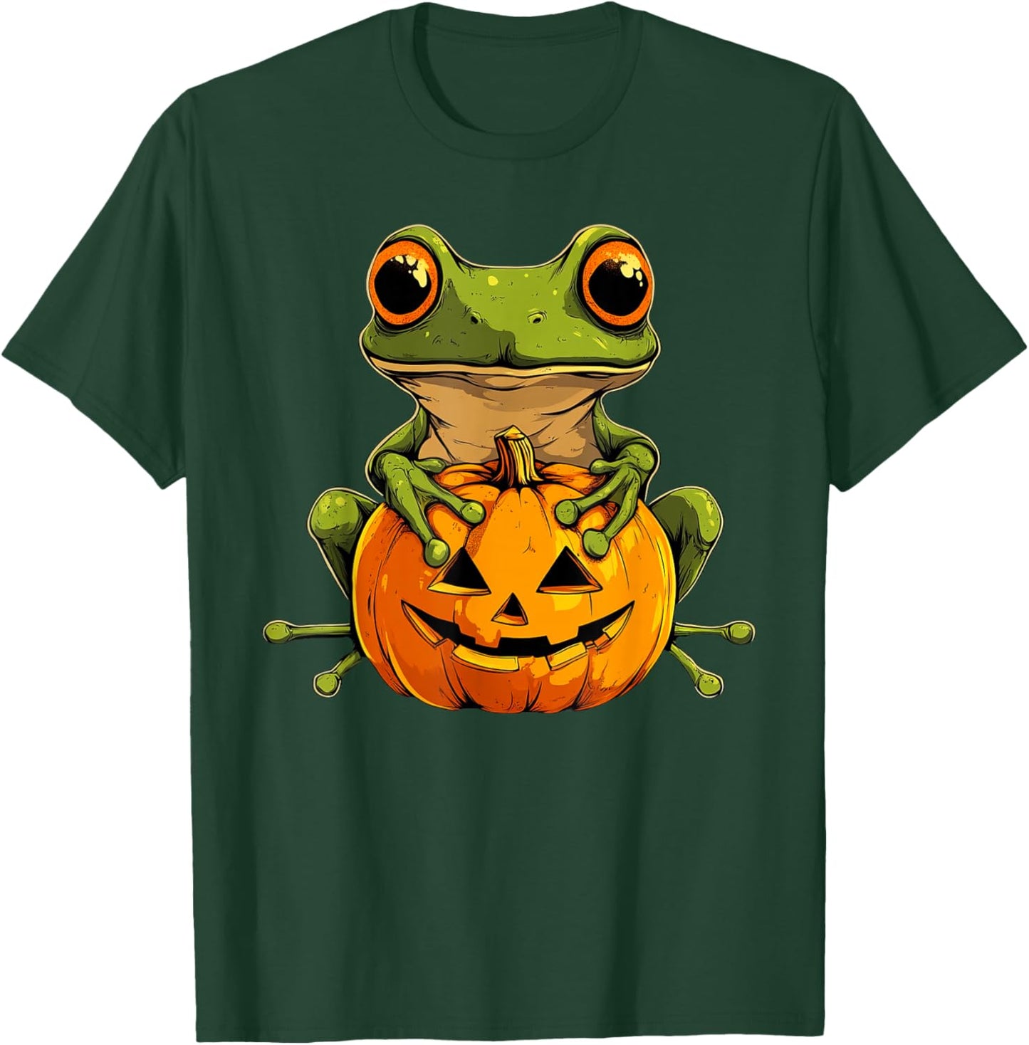 Cute Frog Jack O Lantern Pumpkin Halloween T-Shirt - T-Shirt | Forest