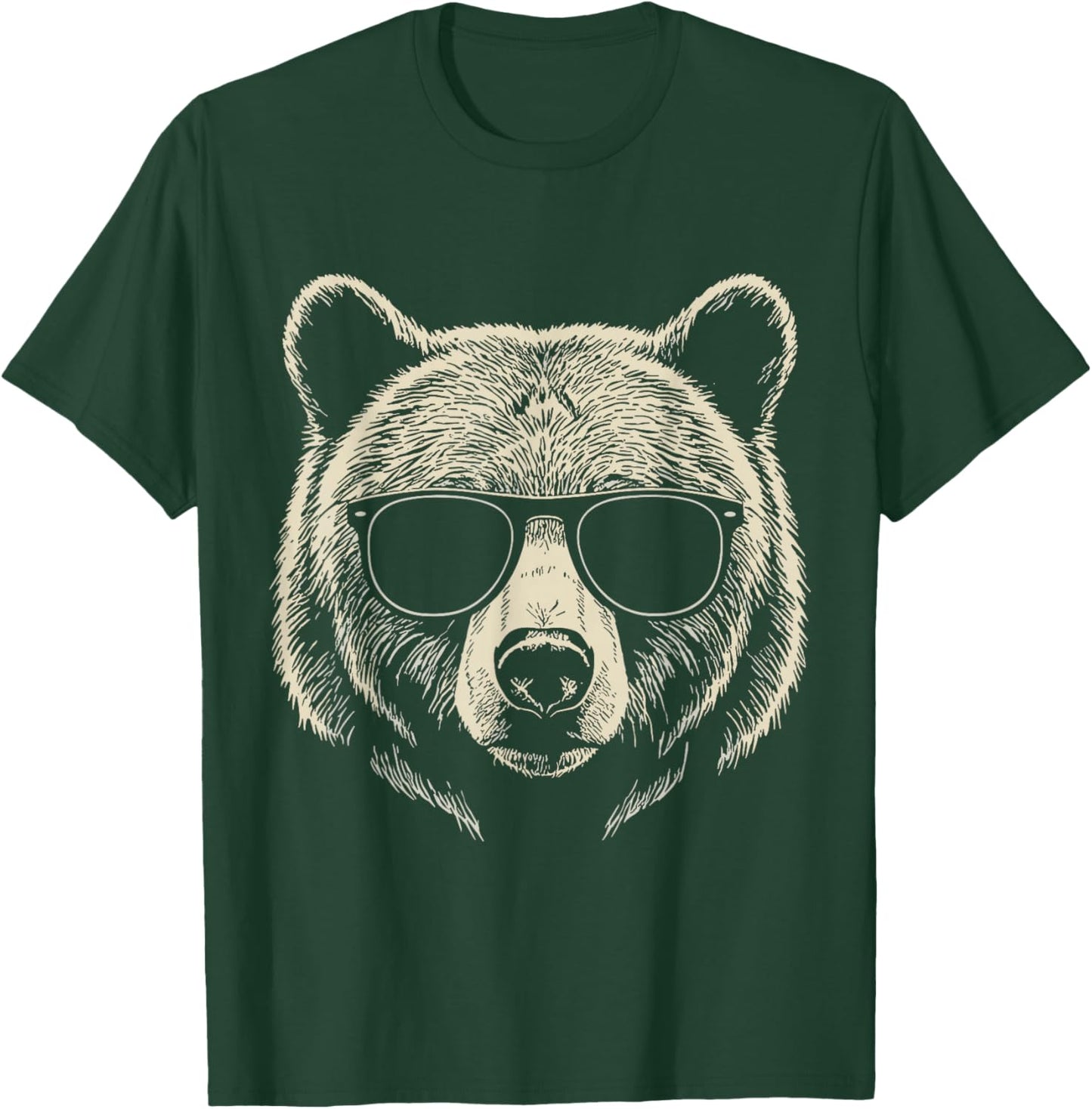 Bear Wearing Sunglasses Graphic Bears Shirt Men Women Kids T-Shirt - T-Shirt | Forest